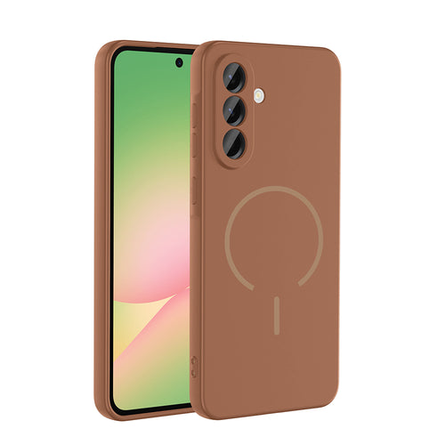 Galaxy A56 Kılıf M-safe Şarj Özellikli Zore Meta Kılıf - Kahverengi