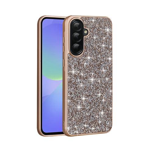 Galaxy A56 Kılıf Parlak Taşlı Tasarım Zore Pırlanta Kılıf - Gold