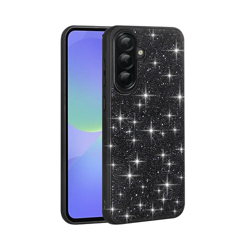 Galaxy A56 Kılıf Parlak Taşlı Tasarım Zore Pırlanta Kılıf - Siyah