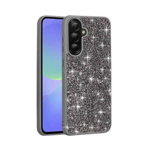 Galaxy A56 Kılıf Parlak Taşlı Tasarım Zore Pırlanta Kılıf - Gri