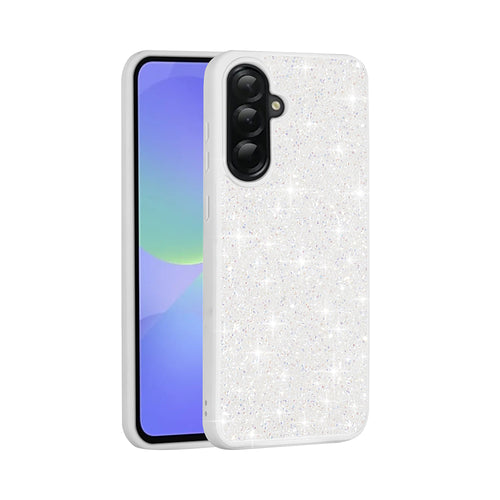 Galaxy A56 Kılıf Parlak Taşlı Tasarım Zore Pırlanta Kılıf - Beyaz