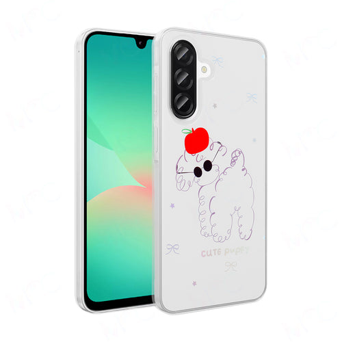 Galaxy A56 Kılıf Şeffaf Figürlü Zore Folk Sert Kılıf - Sevimli Köpek