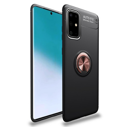Galaxy A71 Kılıf Zore Ravel Silikon Kılıf - Siyah-Rose Gold