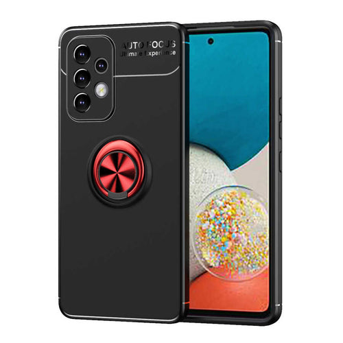 Galaxy A73 Kılıf Zore Ravel Silikon Kılıf - Siyah-Kırmızı