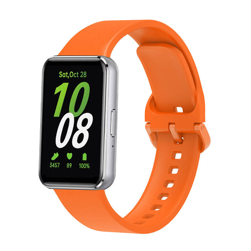 Galaxy Fit 3 Silikon Kordon Zore KRD-110 Strap Kayış - Turuncu