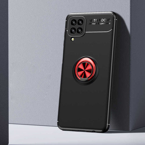 Galaxy M12 Kılıf Zore Ravel Silikon Kılıf - Siyah-Kırmızı