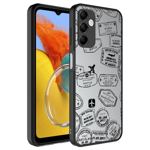Galaxy M14 Kılıf Aynalı Desenli Kamera Korumalı Parlak Zore Mirror Kılıf - Seyahat