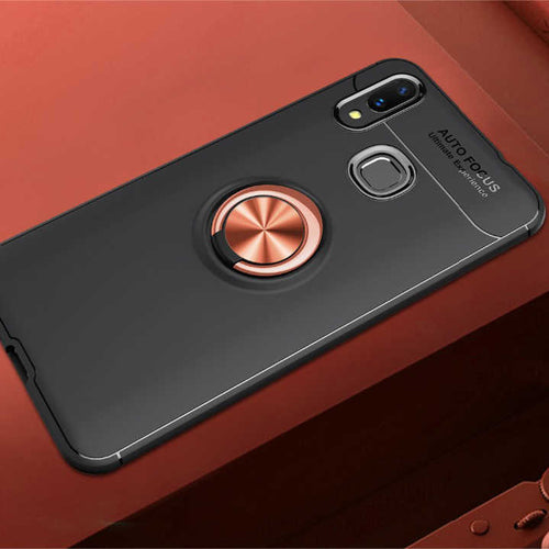 Galaxy M20 Kılıf Zore Ravel Silikon Kılıf - Siyah-Rose Gold