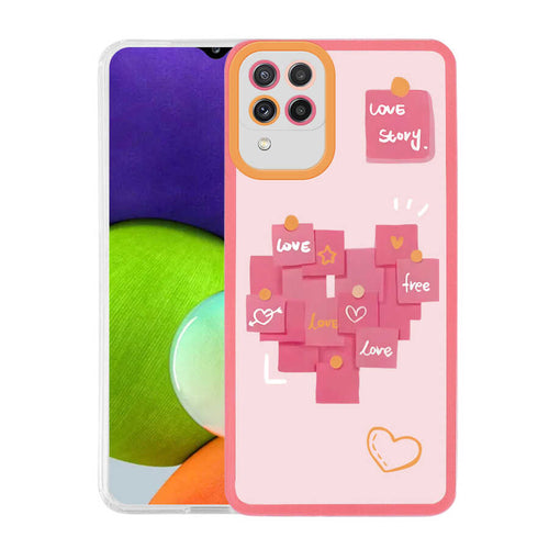 Galaxy M22 Kılıf Zore M-Fit Desenli Kılıf - Love Story No2