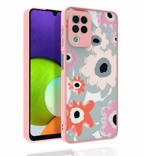 Galaxy M32 Kılıf Desenli Kamera Korumalı Parlak Zore Nora Kılıf - NO5