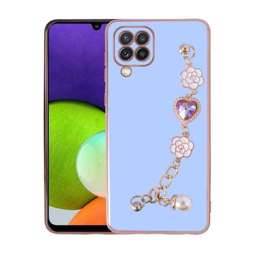 Galaxy M32 Kılıf El Tutamaçlı Kamera Korumalı Zore Taka Silikon Kılıf - Mor