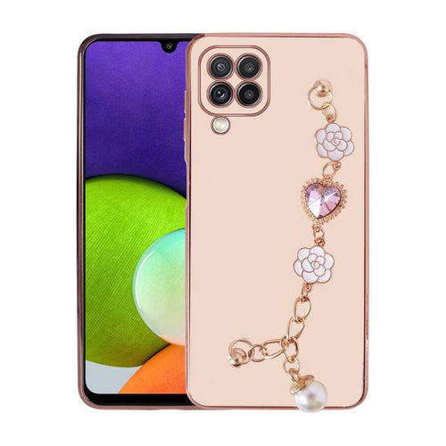 Galaxy M32 Kılıf El Tutamaçlı Kamera Korumalı Zore Taka Silikon Kılıf - Pembe
