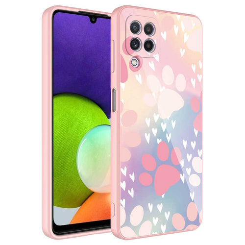 Galaxy M32 Kılıf Kamera Korumalı Desenli Sert Silikon Zore Epoksi Kılıf - NO4