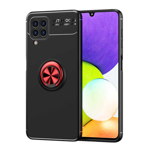 Galaxy M32 Kılıf Zore Ravel Silikon Kılıf - Siyah-Kırmızı