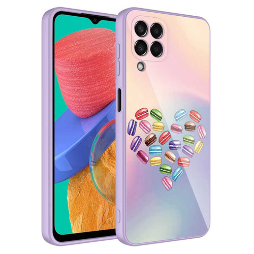 Galaxy M33 Kılıf Kamera Korumalı Desenli Sert Silikon Zore Epoksi Kılıf - NO1