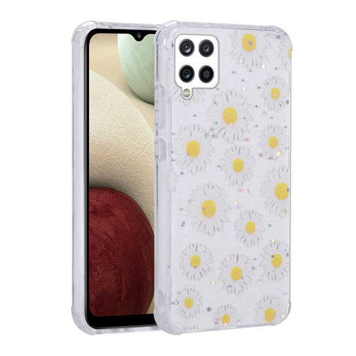 Galaxy M33 Kılıf Simli Desenli Kamera Korumalı Parlak Zore Popy Kılıf - Papatya
