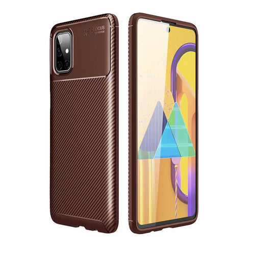 Galaxy M51 Kılıf Zore Negro Silikon Kılıf - Kahverengi
