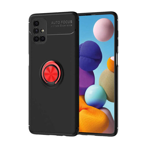 Galaxy M51 Kılıf Zore Ravel Silikon Kılıf - Siyah-Kırmızı