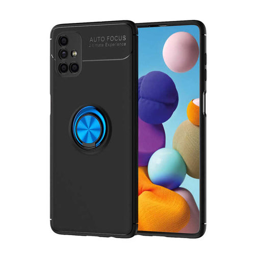 Galaxy M51 Kılıf Zore Ravel Silikon Kılıf - Siyah-Mavi