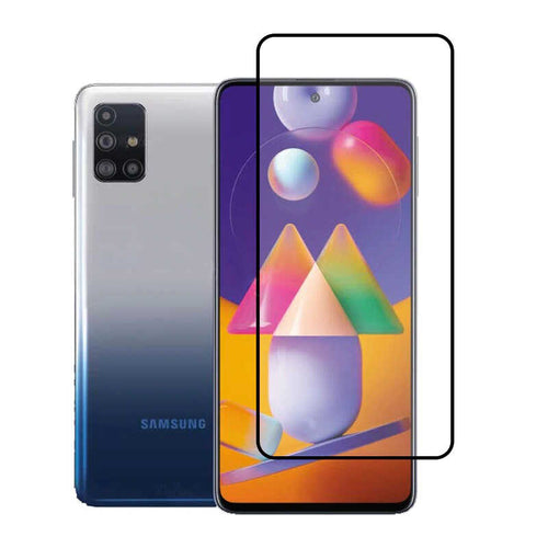 Galaxy M51 Zore Kenarları Kırılmaya Dayanıklı Cam Ekran Koruyucu - Siyah