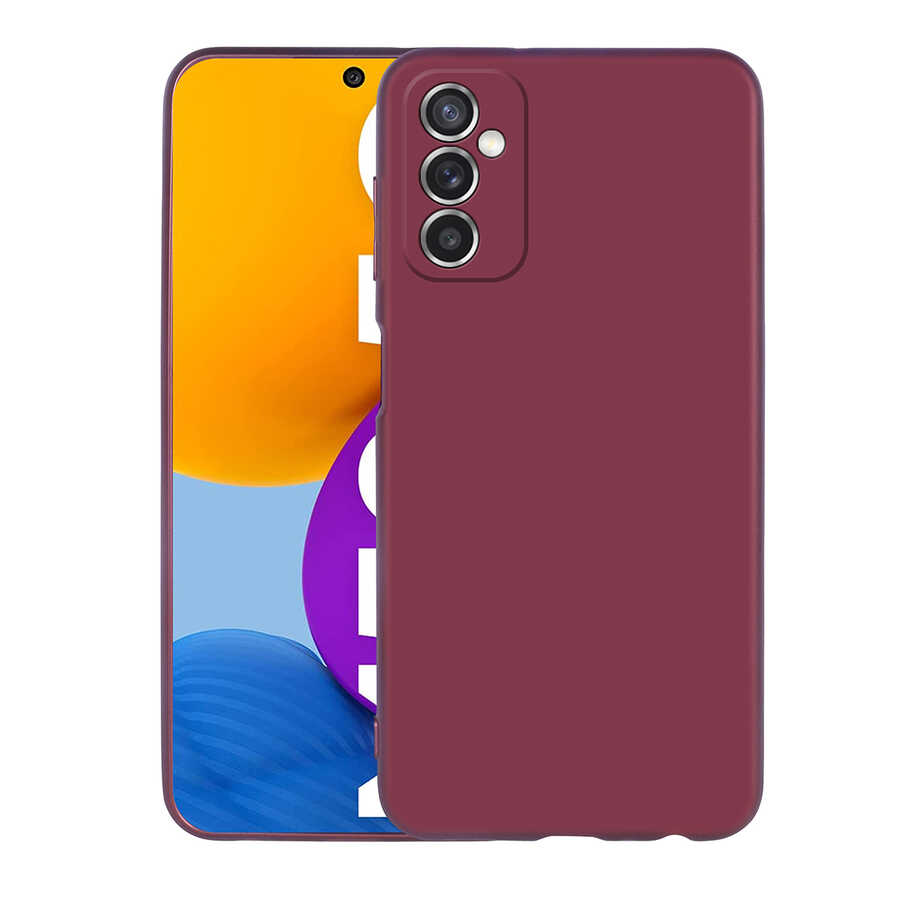 Galaxy M52 Kılıf Zore Premier Silikon Kılıf - Mürdüm