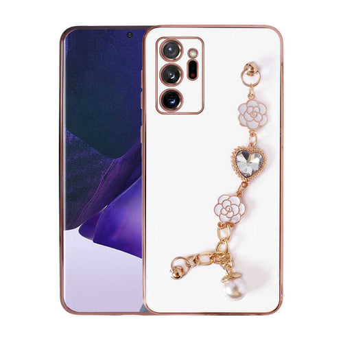 Galaxy Note 20 Ultra Kılıf El Tutamaçlı Kamera Korumalı Zore Taka Silikon Kılıf - Beyaz