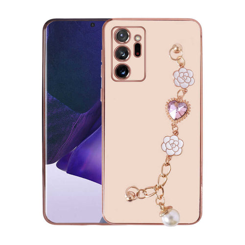 Galaxy Note 20 Ultra Kılıf El Tutamaçlı Kamera Korumalı Zore Taka Silikon Kılıf - Pembe