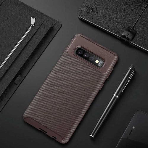 Galaxy S10 Kılıf Zore Negro Silikon Kılıf - Kahverengi