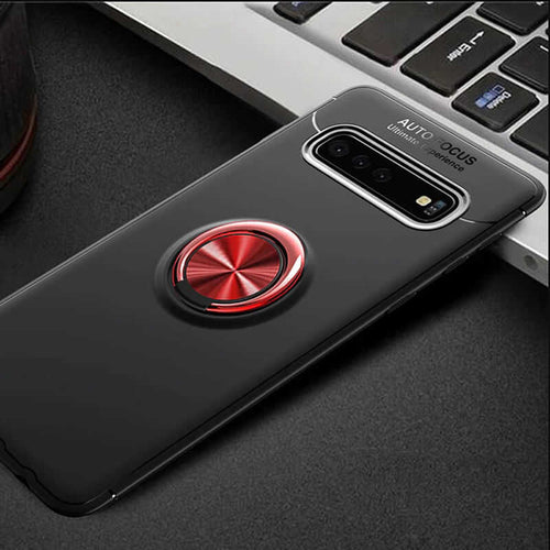 Galaxy S10 Kılıf Zore Ravel Silikon Kılıf - Siyah-Kırmızı