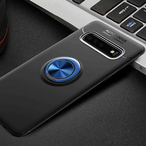 Galaxy S10 Kılıf Zore Ravel Silikon Kılıf - Siyah-Mavi