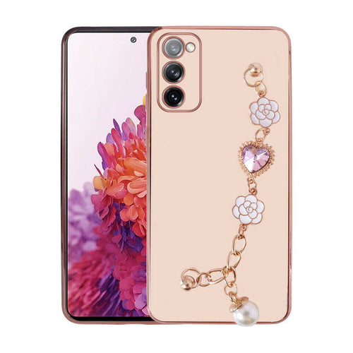 Galaxy S20 FE Kılıf El Tutamaçlı Kamera Korumalı Zore Taka Silikon Kılıf - Pembe