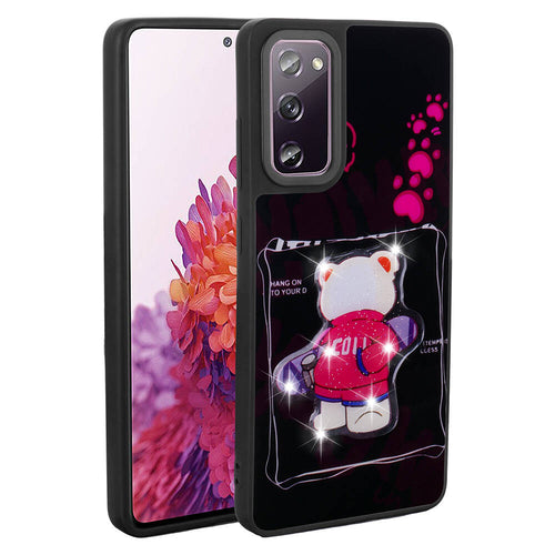 Galaxy S20 FE Kılıf Parlayan Kabartmalı İkonik Figürlü Zore Amas Silikon Kılıf - Siyah