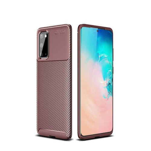 Galaxy S20 Kılıf Zore Negro Silikon Kılıf - Kahverengi