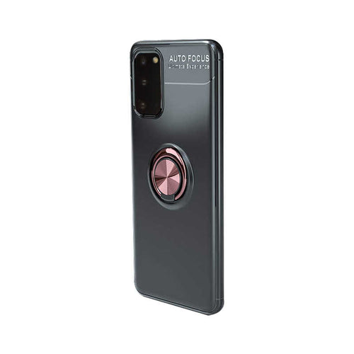 Galaxy S20 Kılıf Zore Ravel Silikon Kılıf - Siyah-Rose Gold