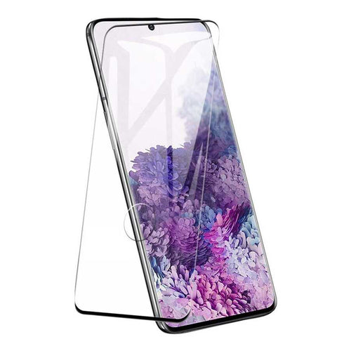 Galaxy S20 Plus Zore Kavisli Full Yapışkanlı Cam Ekran Koruyucu - Siyah