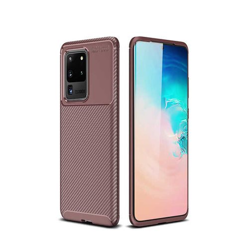 Galaxy S20 Ultra Kılıf Zore Negro Silikon Kılıf - Kahverengi