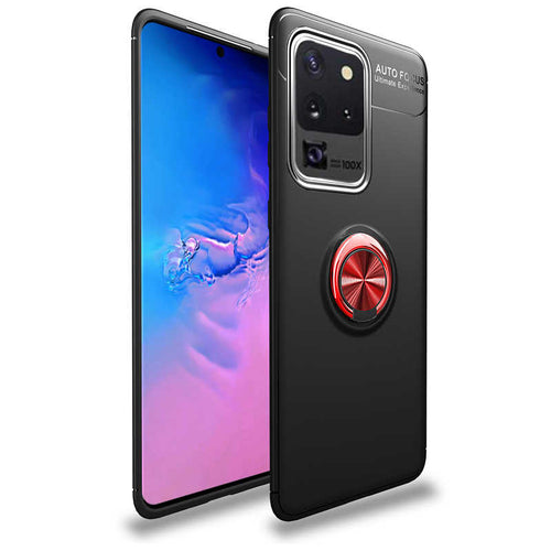 Galaxy S20 Ultra Kılıf Zore Ravel Silikon Kılıf - Siyah-Kırmızı