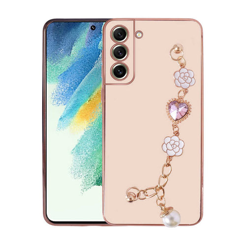 Galaxy S21 FE Kılıf El Tutamaçlı Kamera Korumalı Zore Taka Silikon Kılıf - Pembe