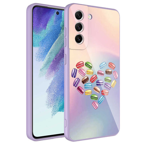 Galaxy S21 FE Kılıf Kamera Korumalı Desenli Sert Silikon Zore Epoksi Kılıf - NO1