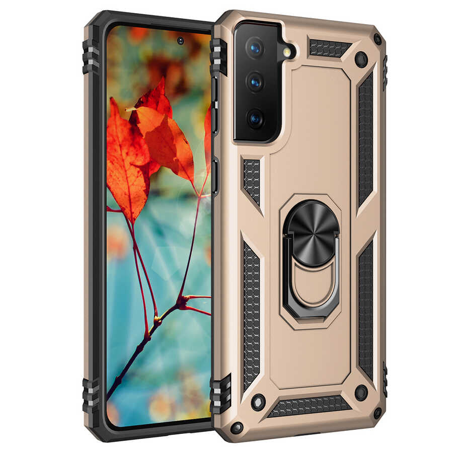 Galaxy S21 Kılıf Zore Vega Kılıf - Gold