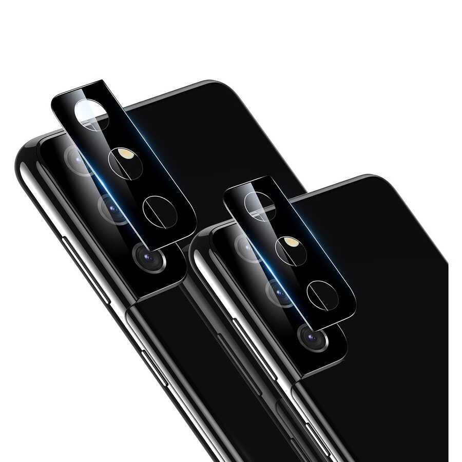 Galaxy S21 Plus Zore Kamera Lens Koruyucu Cam Filmi - Siyah