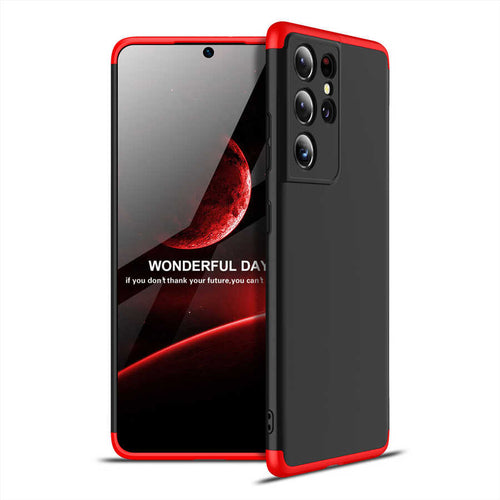 Galaxy S21 Ultra Kılıf Zore Ays Kılıf - Siyah-Kırmızı