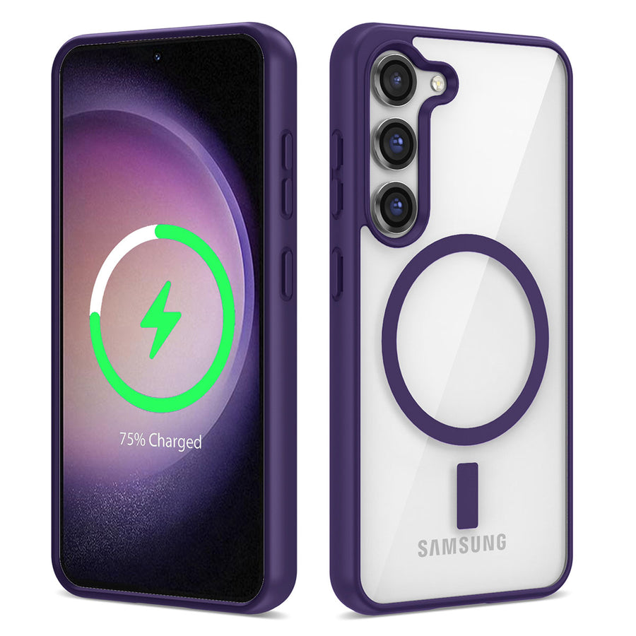 Galaxy S22 Plus Kılıf M-safe Wireless Şarj Özellikli Silikon Zore Ege Kılıf - Mor