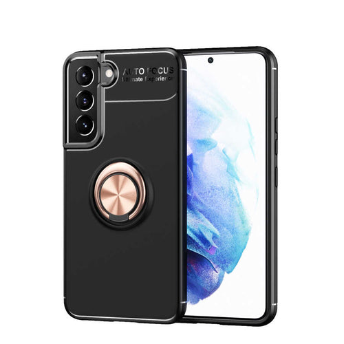 Galaxy S22 Plus Kılıf Zore Ravel Silikon Kılıf - Siyah-Rose Gold