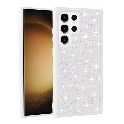 Galaxy S22 Ultra Kılıf Parlak Taşlı Tasarım Zore Pırlanta Kılıf - Beyaz