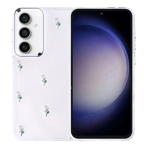 Galaxy S23 FE Kılıf Airbag Tasarımlı Simli Şeffaf Zore Kutup Kılıf - Lale