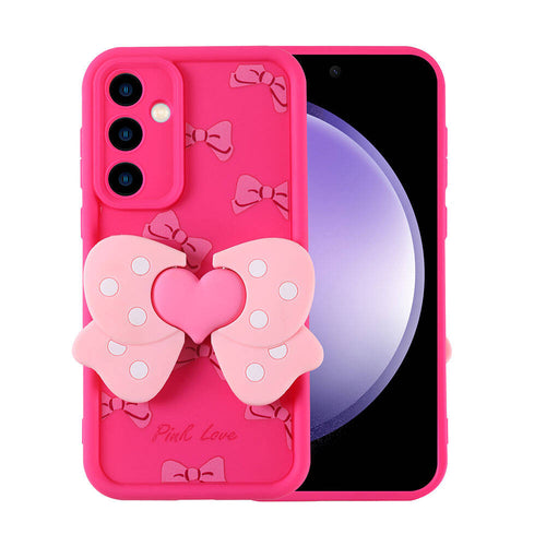 Galaxy S23 FE Kılıf Kamera Korumalı Figür Tasarımlı Zore Kapya Kılıf - Pembe Koyu