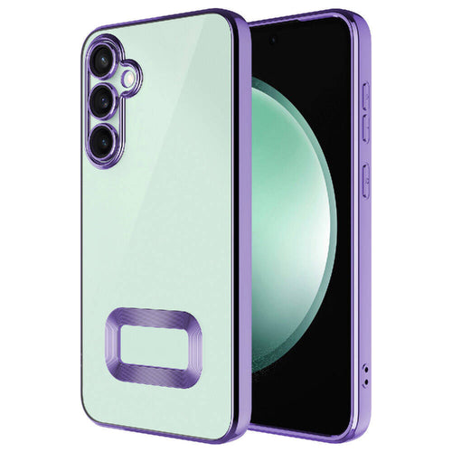 Galaxy S23 FE Kılıf Kamera Korumalı Logo Gösteren Zore Omega Kılıf - Lila