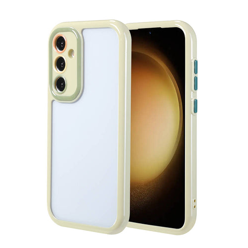 Galaxy S23 FE Kılıf Kamera Korumalı Renkli Kenar ve Çerçeve Tasarımlı Zore Vitamin Kılıf - Yeşil