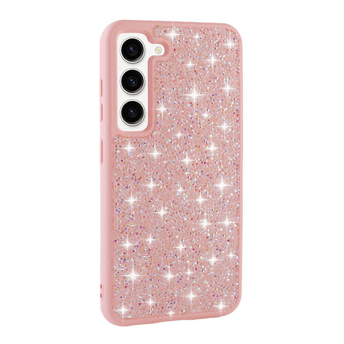 Galaxy S23 Kılıf Parlak Taşlı Tasarım Zore Pırlanta Kılıf - Pembe